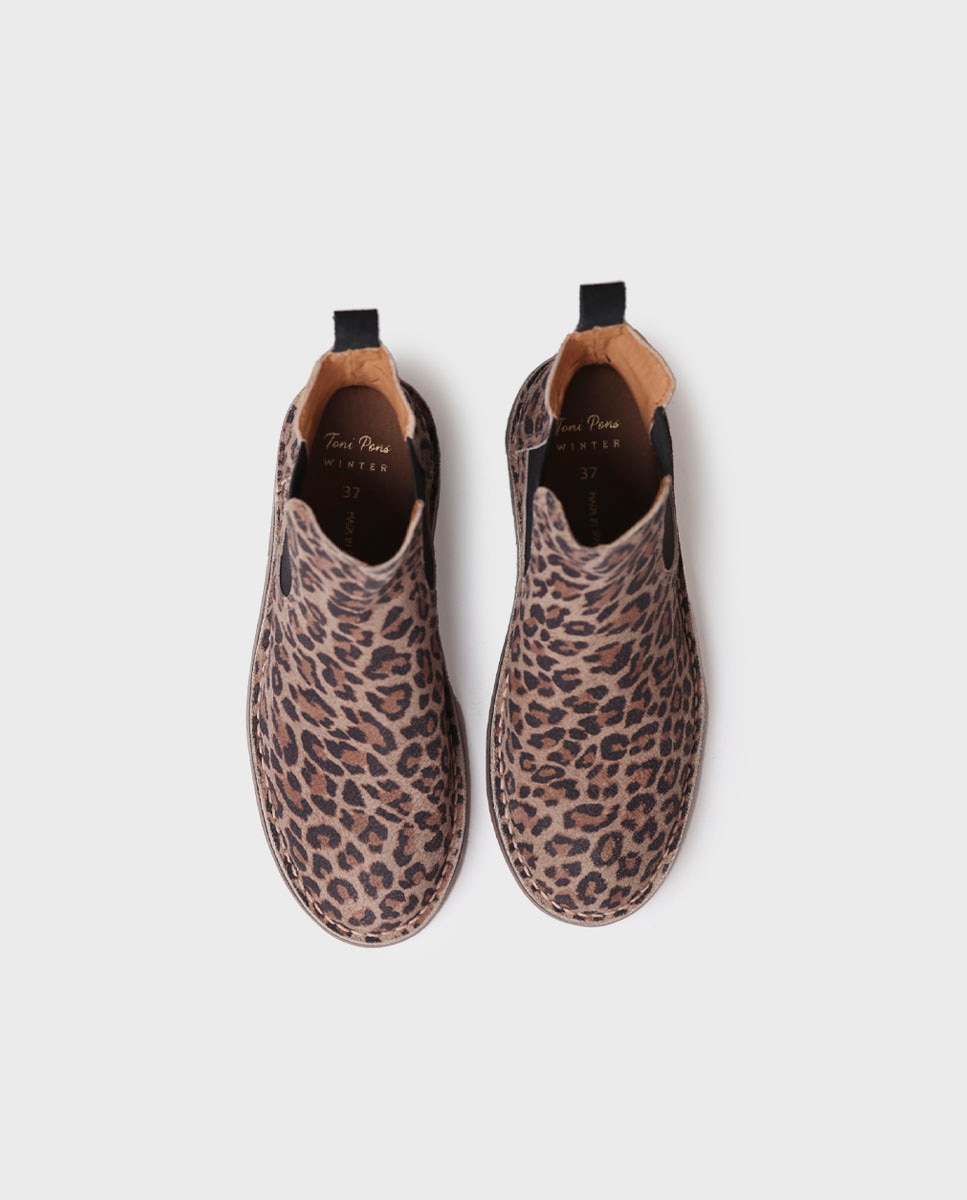 Botines de mujer de piel con elásticos laterales - Toni Pons - Marrón Marrón-3