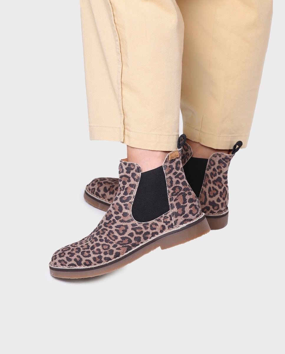 Botines de mujer de piel con elásticos laterales - Toni Pons - Marrón Marrón-4