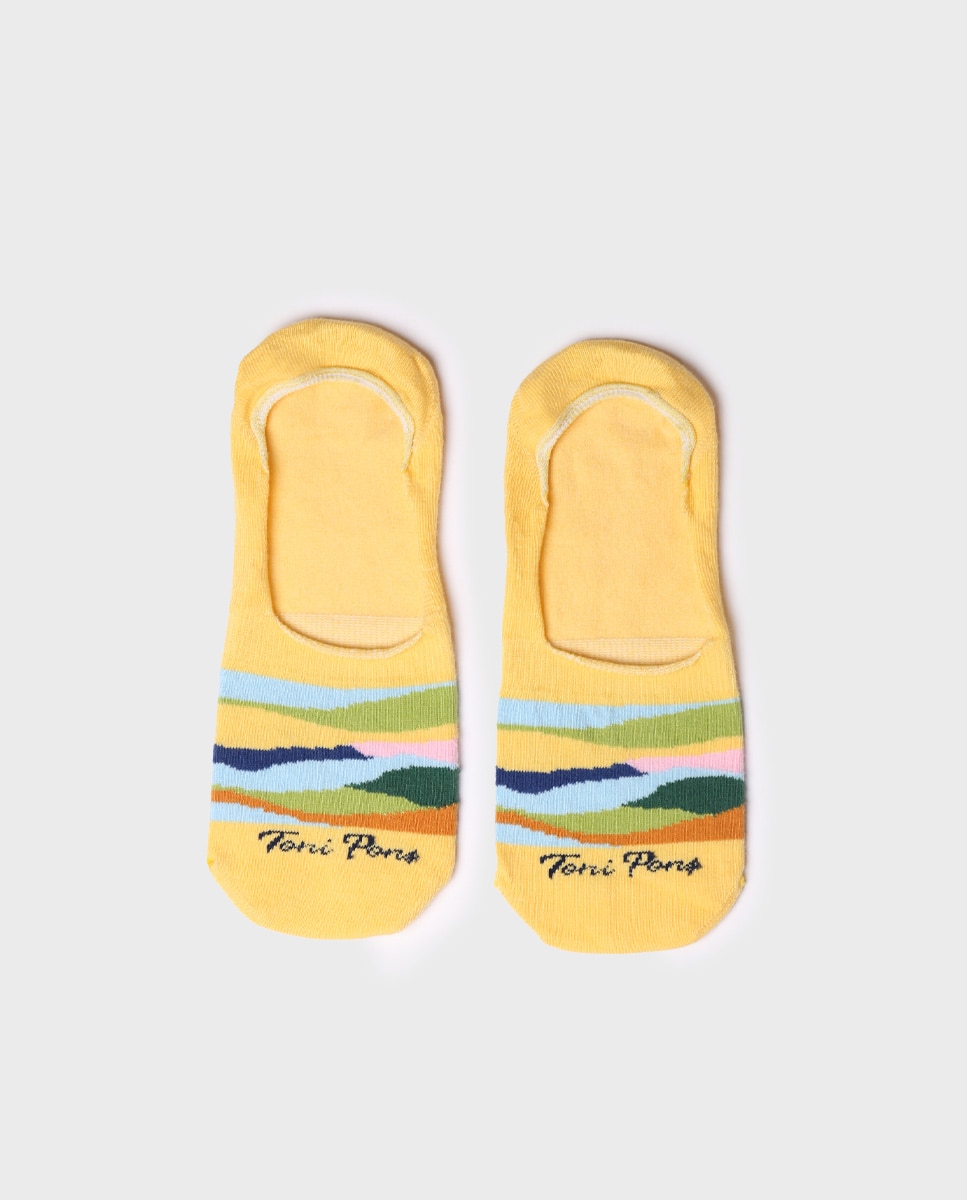 Imagen 0 de Pinkies de algodón de hombre estampados Amarillo