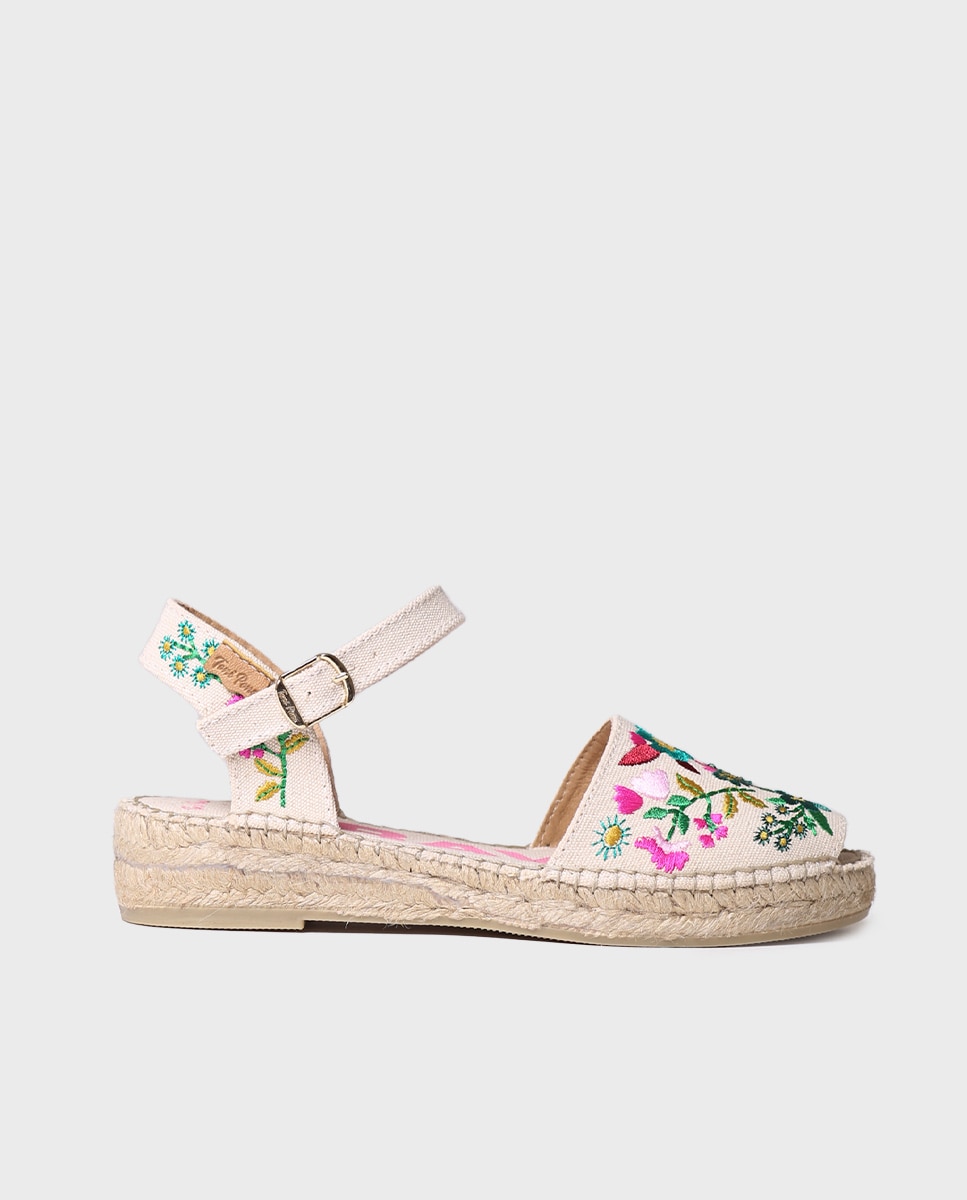 Alpargatas planas de mujer estampadas con hebilla - Toni Pons - Bicolor Bicolor-1