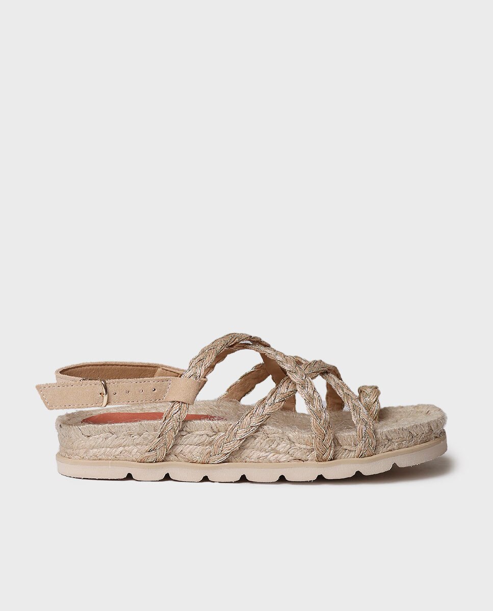 Sandalias planas de mujer de yute con hebilla - Toni Pons - Natural Natural-1