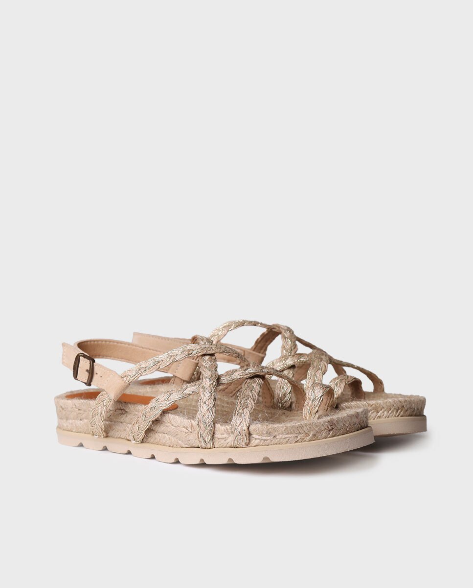 Sandalias planas de mujer de yute con hebilla - Toni Pons - Natural Natural-4
