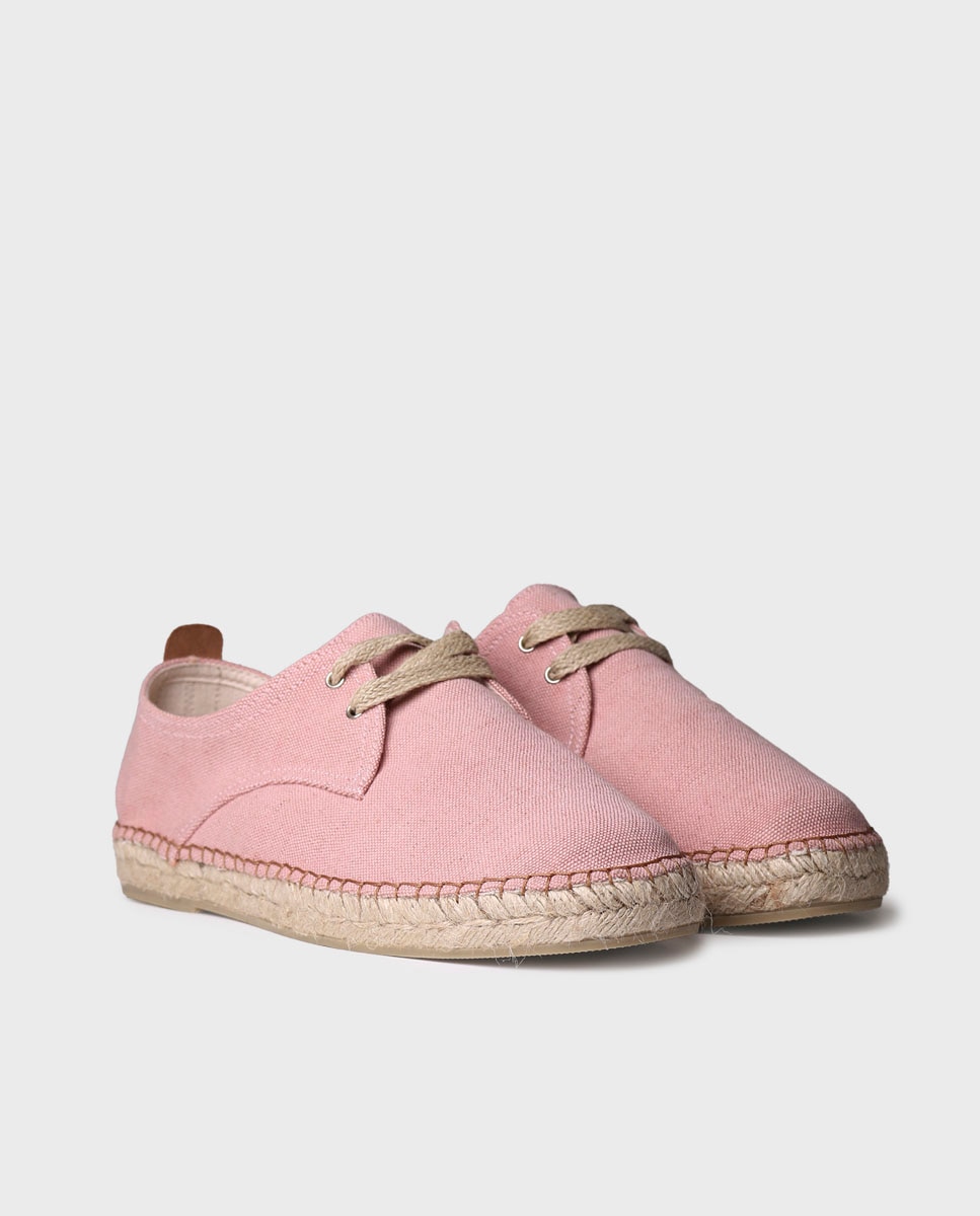 Alpargatas de hombre de tejido de tonos lisos con cordones - Toni Pons - Rosa Rosa-3