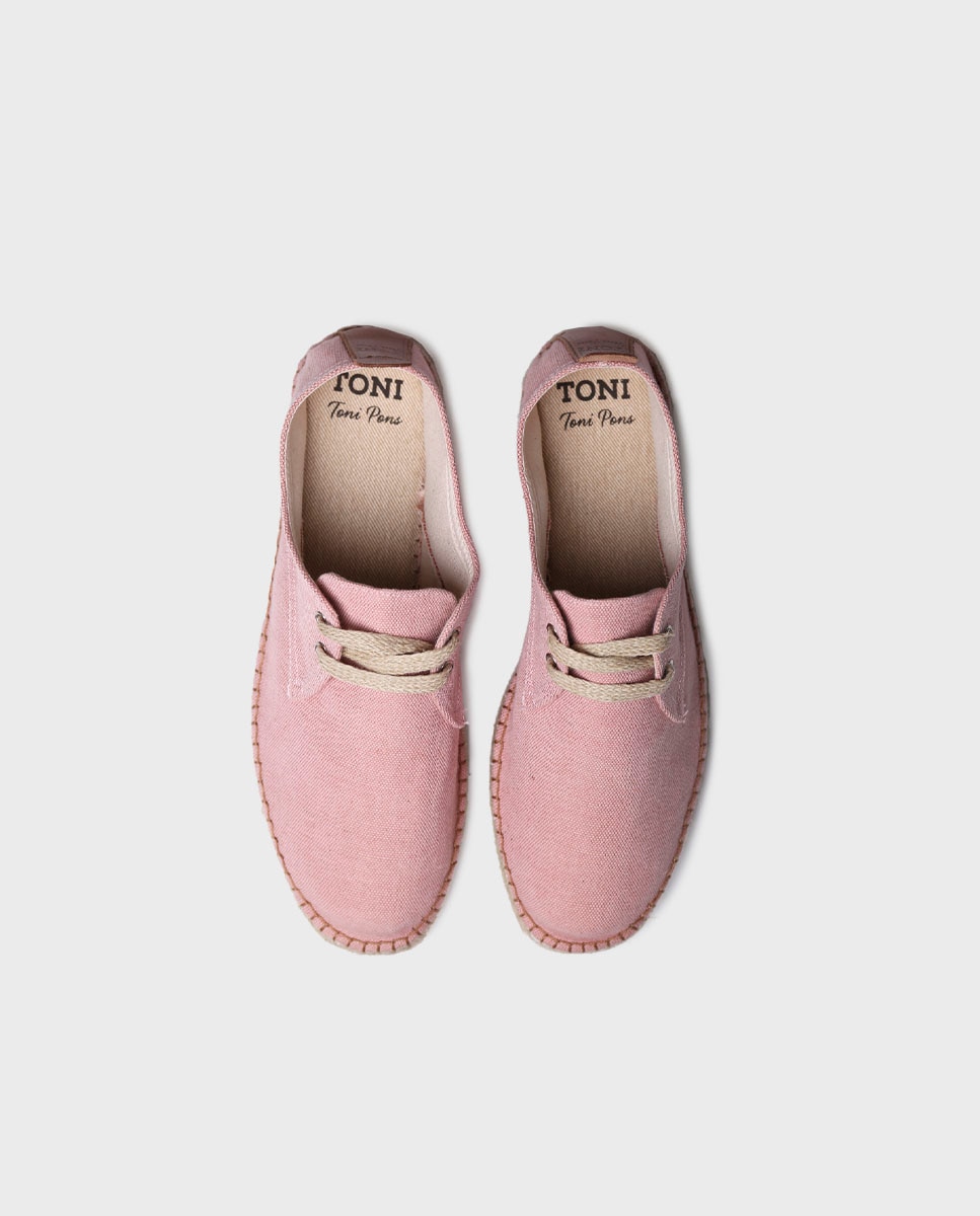Alpargatas de hombre de tejido de tonos lisos con cordones - Toni Pons - Rosa Rosa-2