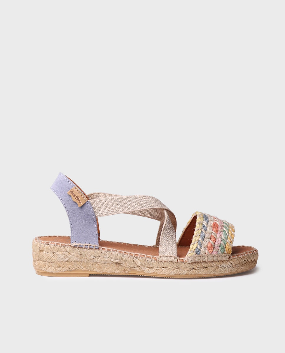 Alpargatas cuña de mujer de tejido con elásticos - Toni Pons - Multicolor Multicolor-1