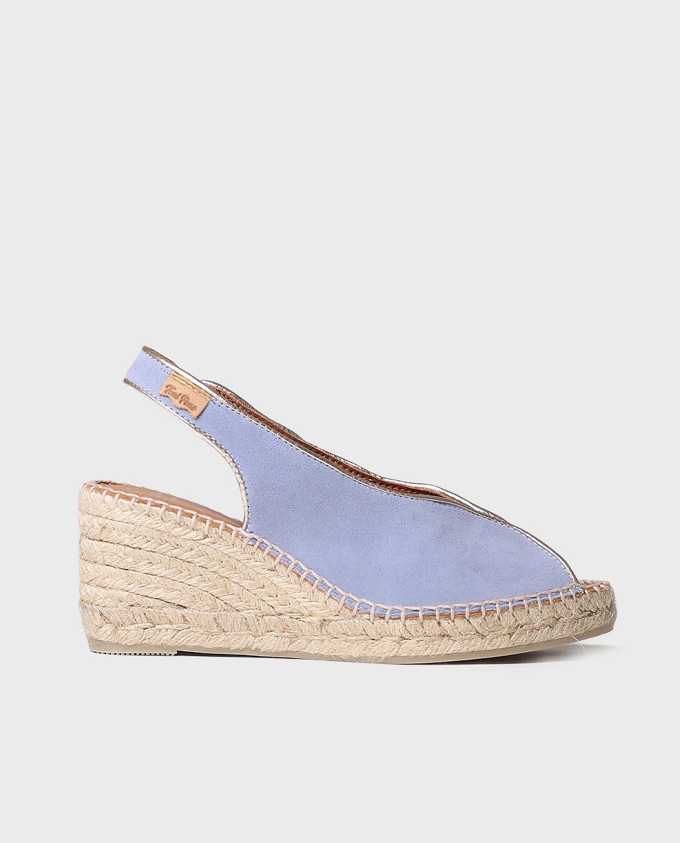 Toni Pons - Alpargatas de cuña de mujer de ante estilo peep toe.