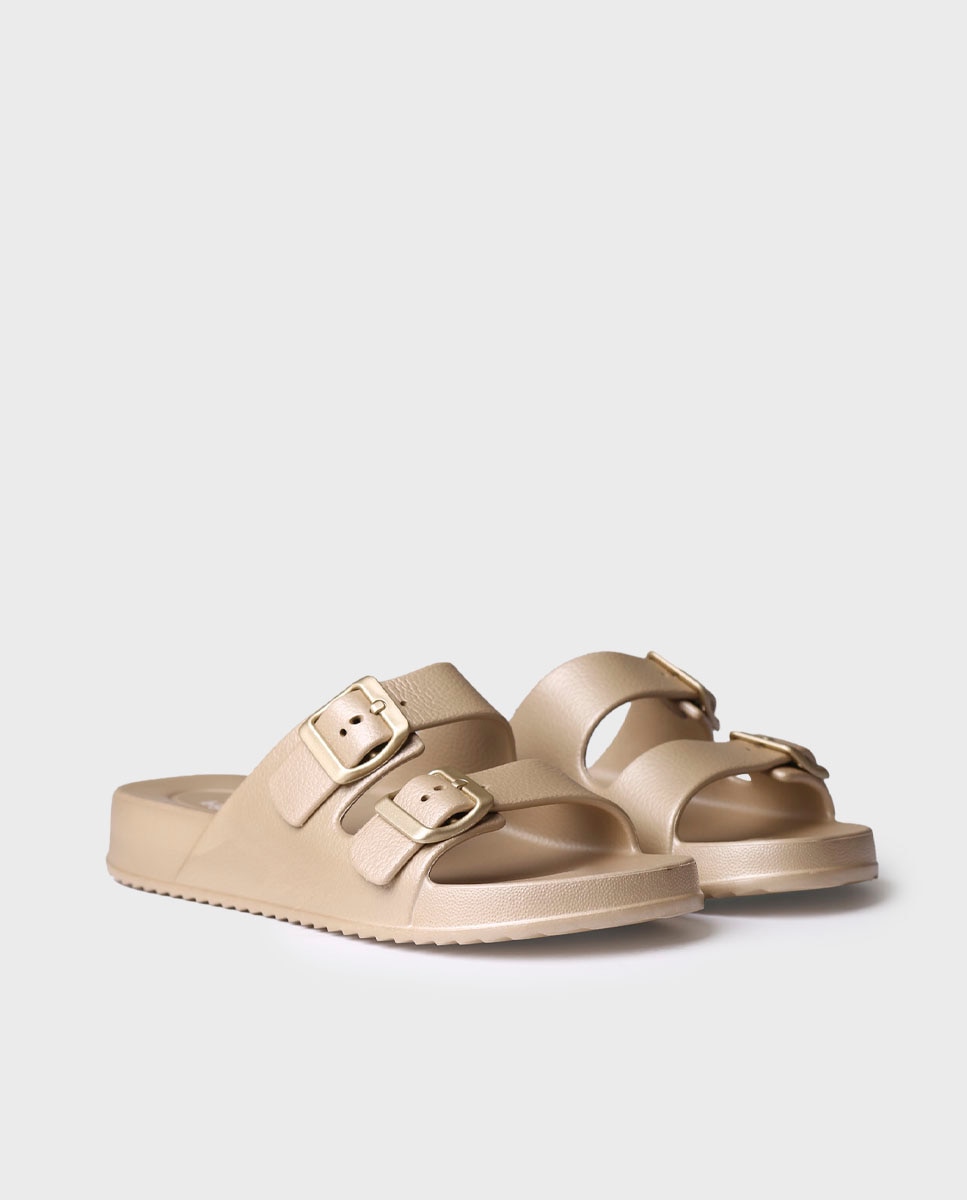 Chanclas de mujer de goma con hebillas - Toni Pons - Oro Oro-4