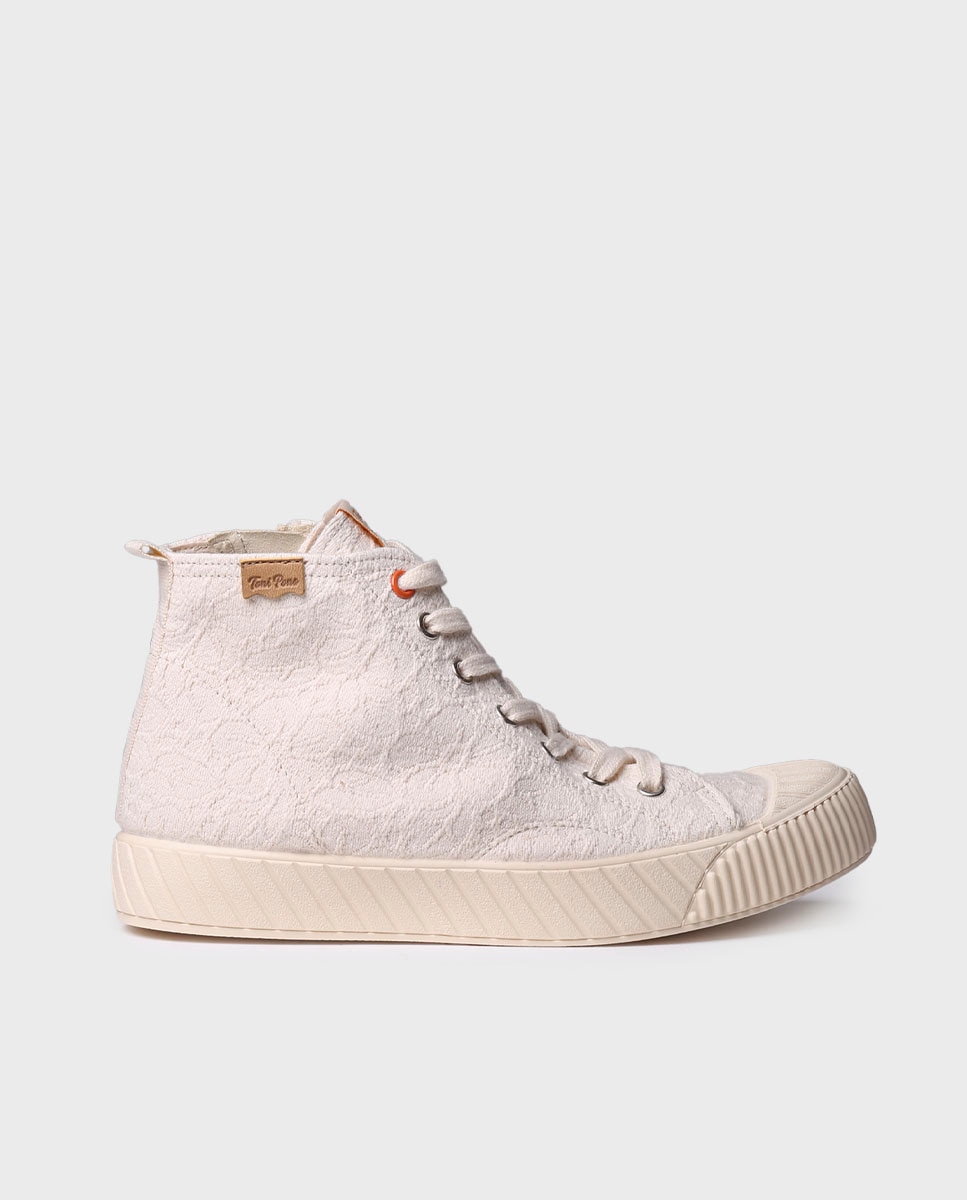 Zapatillas de lona de mujer abotinadas con cordones - Toni Pons - Crudo Crudo-1