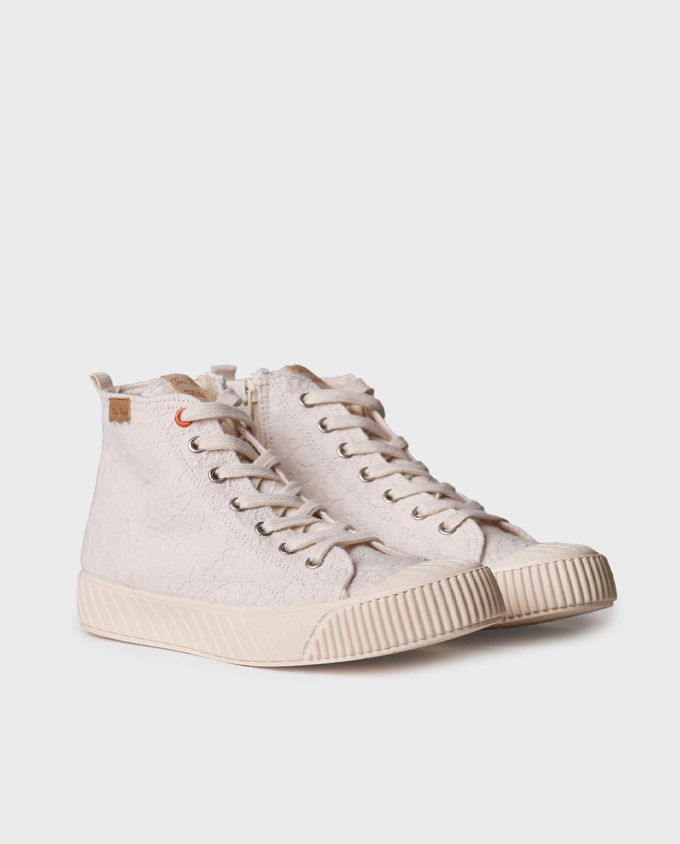 Zapatillas de lona de mujer abotinadas con cordones - Toni Pons - Crudo Crudo-4