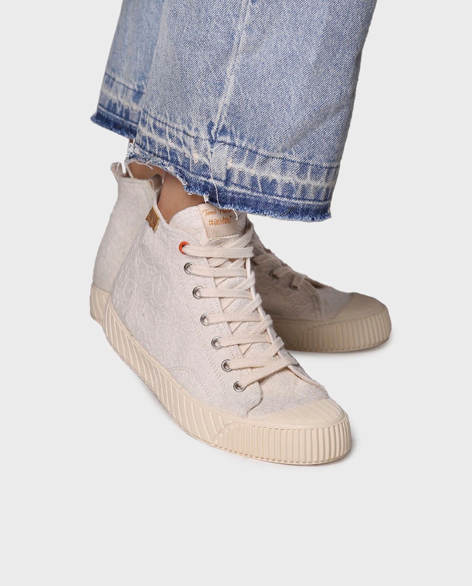 Zapatillas de lona de mujer abotinadas con cordones - Toni Pons - Crudo Crudo-2