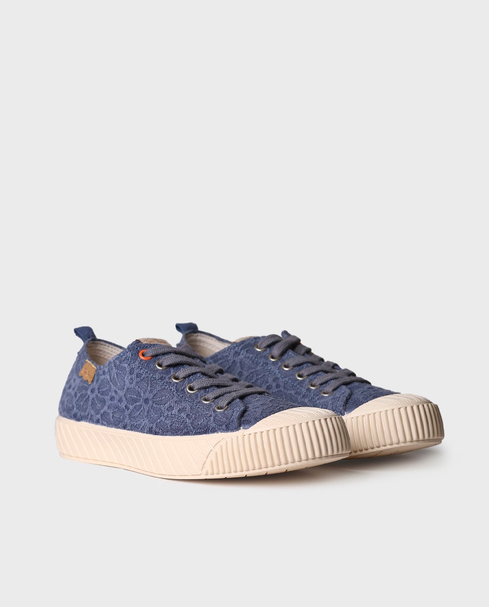 Zapatillas de lona de mujer de algodón con cordones - Toni Pons - Azul marino Azul marino-4