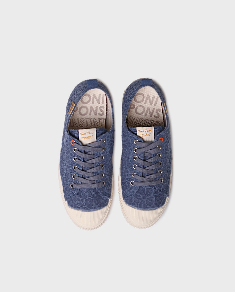 Zapatillas de lona de mujer de algodón con cordones - Toni Pons - Azul marino Azul marino-3
