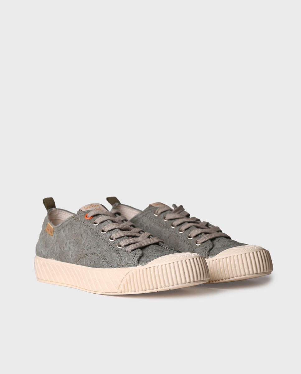 Zapatillas de lona de mujer de algodón con cordones - Toni Pons - Kaki Kaki-4