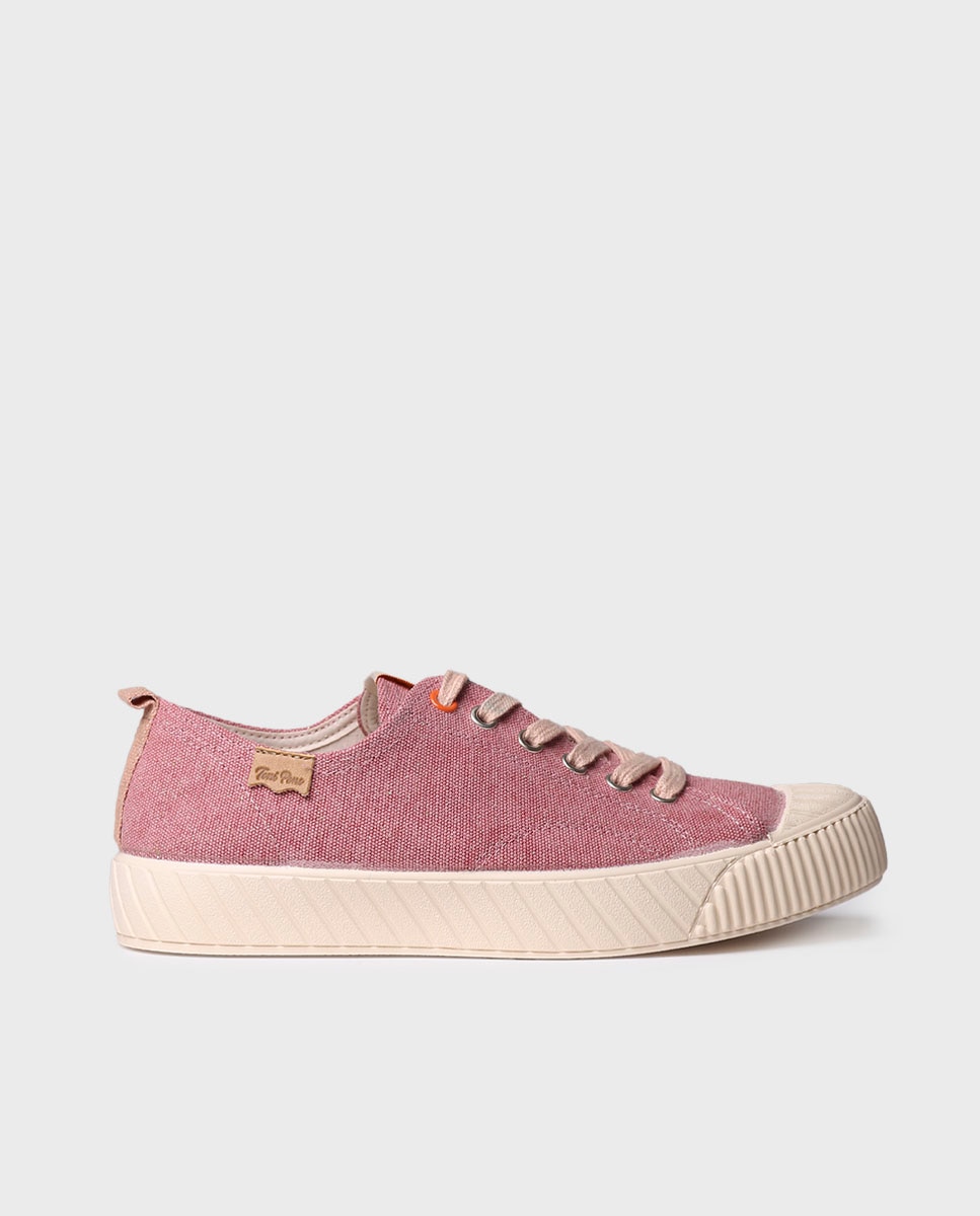 Zapatillas de lona de mujer de algodón con cordones - Toni Pons - Rosa Rosa-1