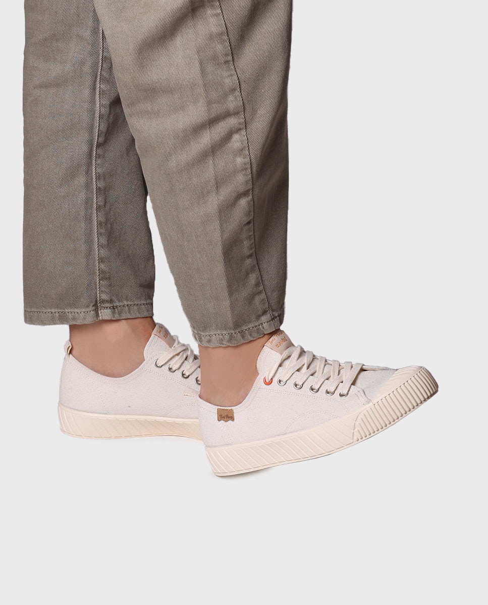 Zapatillas de lona de mujer de algodón con cordones - Toni Pons - Crudo Crudo-2