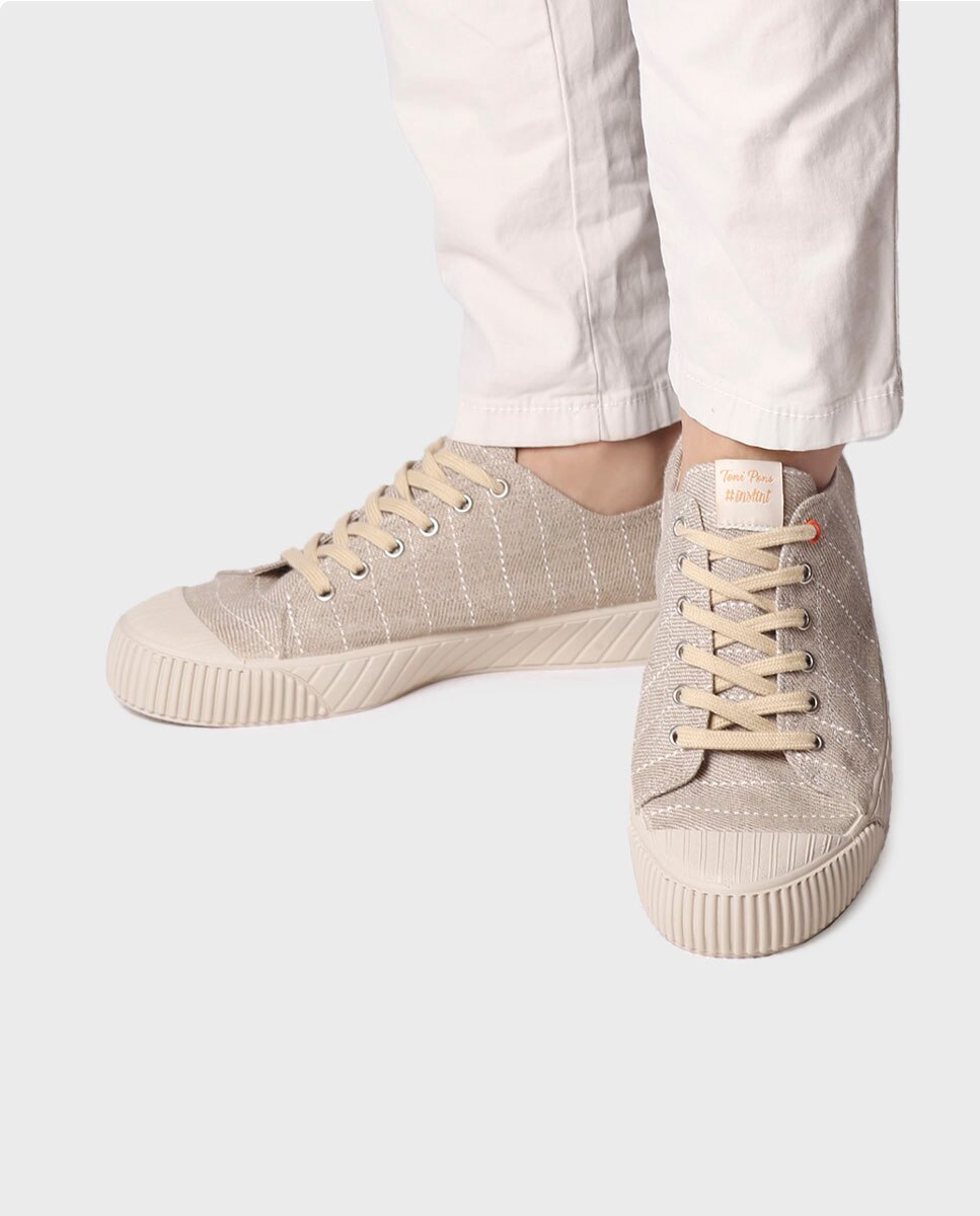 Zapatillas de lona de hombre a rayas - Toni Pons - Beige Beige-2