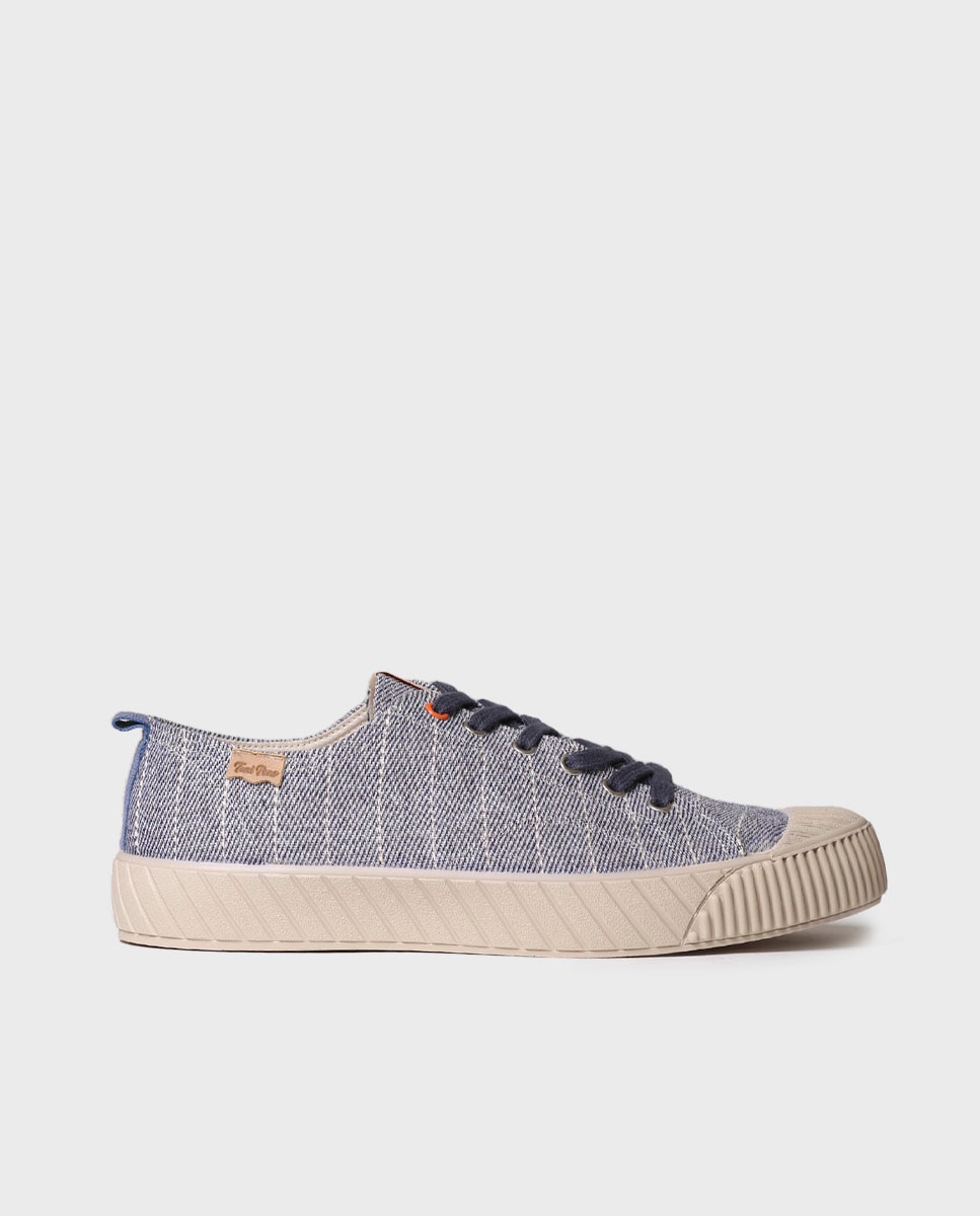 Imagen 0 de Zapatillas de lona de hombre a rayas Azul marino