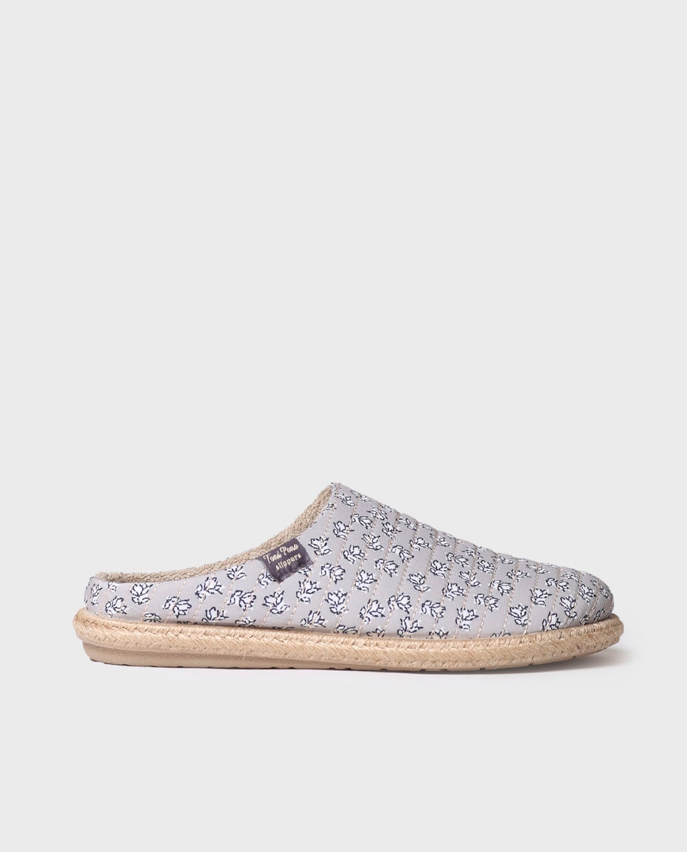 Zapatillas de casa abiertas de mujer de tejido - Toni Pons - Gris Gris-1