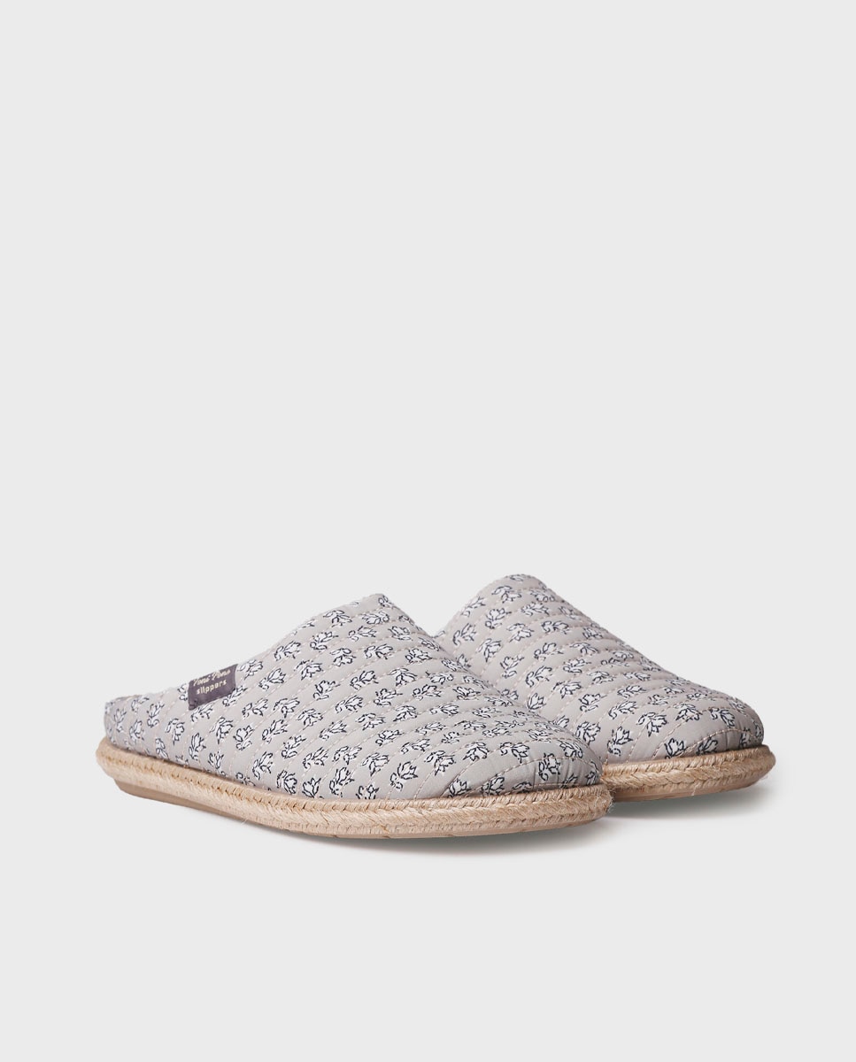 Zapatillas de casa abiertas de mujer de tejido - Toni Pons - Gris Gris-4