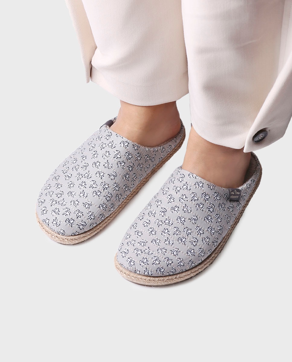 Zapatillas de casa abiertas de mujer de tejido - Toni Pons - Gris Gris-2