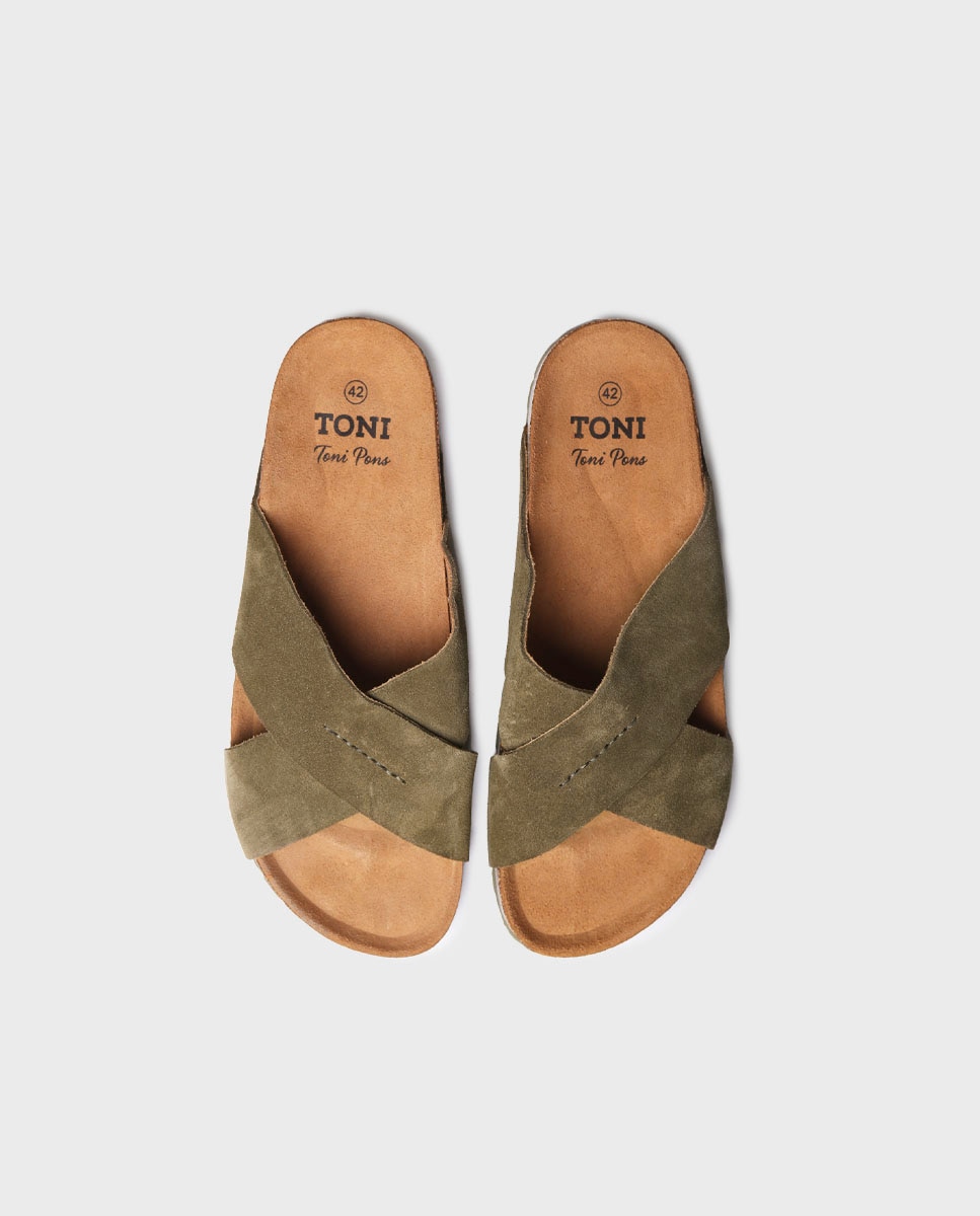 Imagen 3 de Sandalias de hombre cruzadas de serraje - Toni Pons - Verde Verde