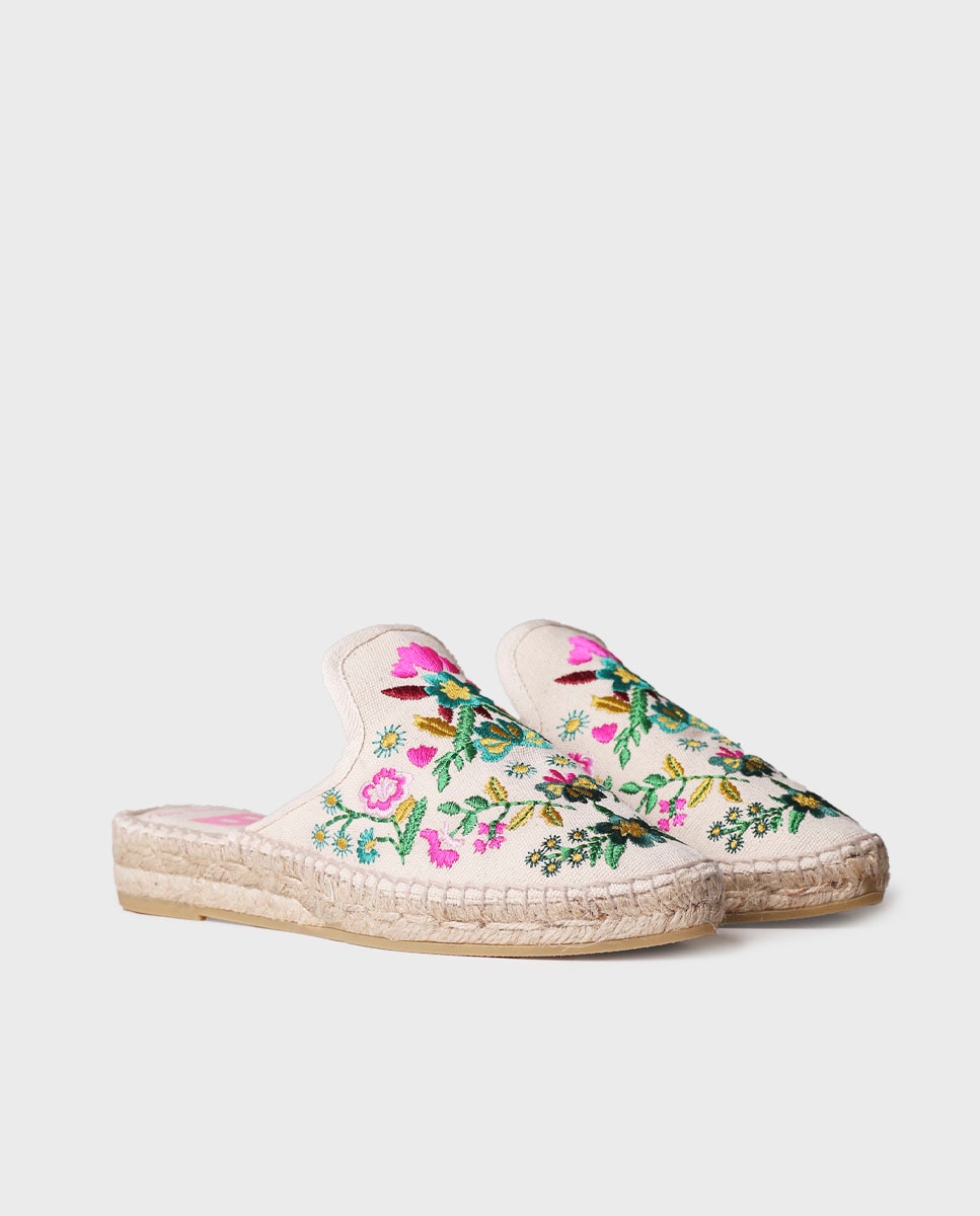 Alpargatas planas de mujer abiertas de algodón - Toni Pons - Multicolor Multicolor-4