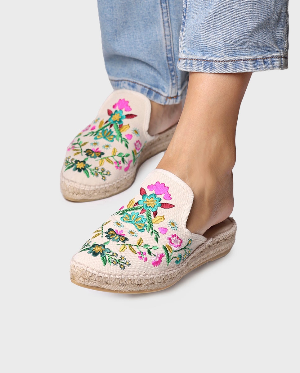 Alpargatas planas de mujer abiertas de algodón - Toni Pons - Multicolor Multicolor-2