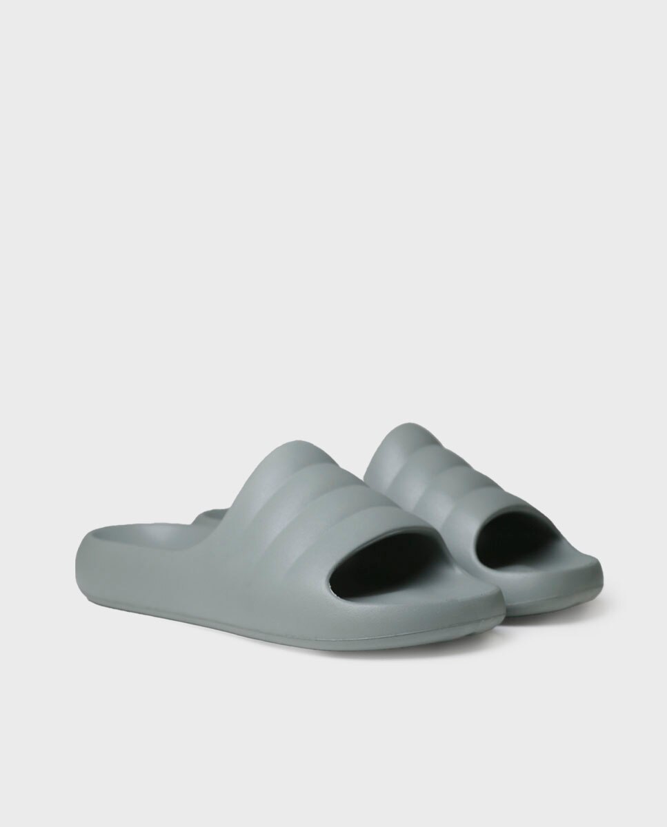 Chanclas planas de mujer de goma eva - Verde Verde-2