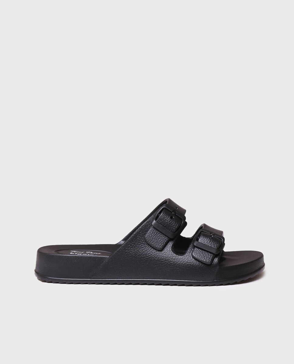 Chanclas de mujer de goma con hebillas - Toni Pons - Negro Negro-4