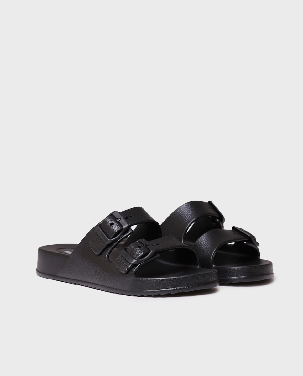Chanclas de mujer de goma con hebillas - Toni Pons - Negro Negro-3