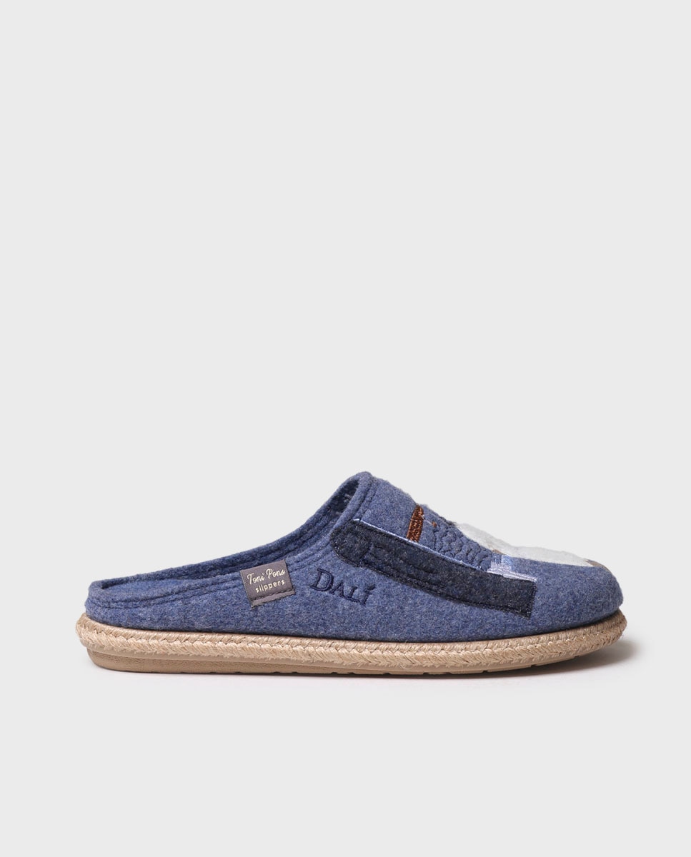 Zapatillas de casa cerradas de mujer de fieltro - Toni Pons - Azul Azul-1