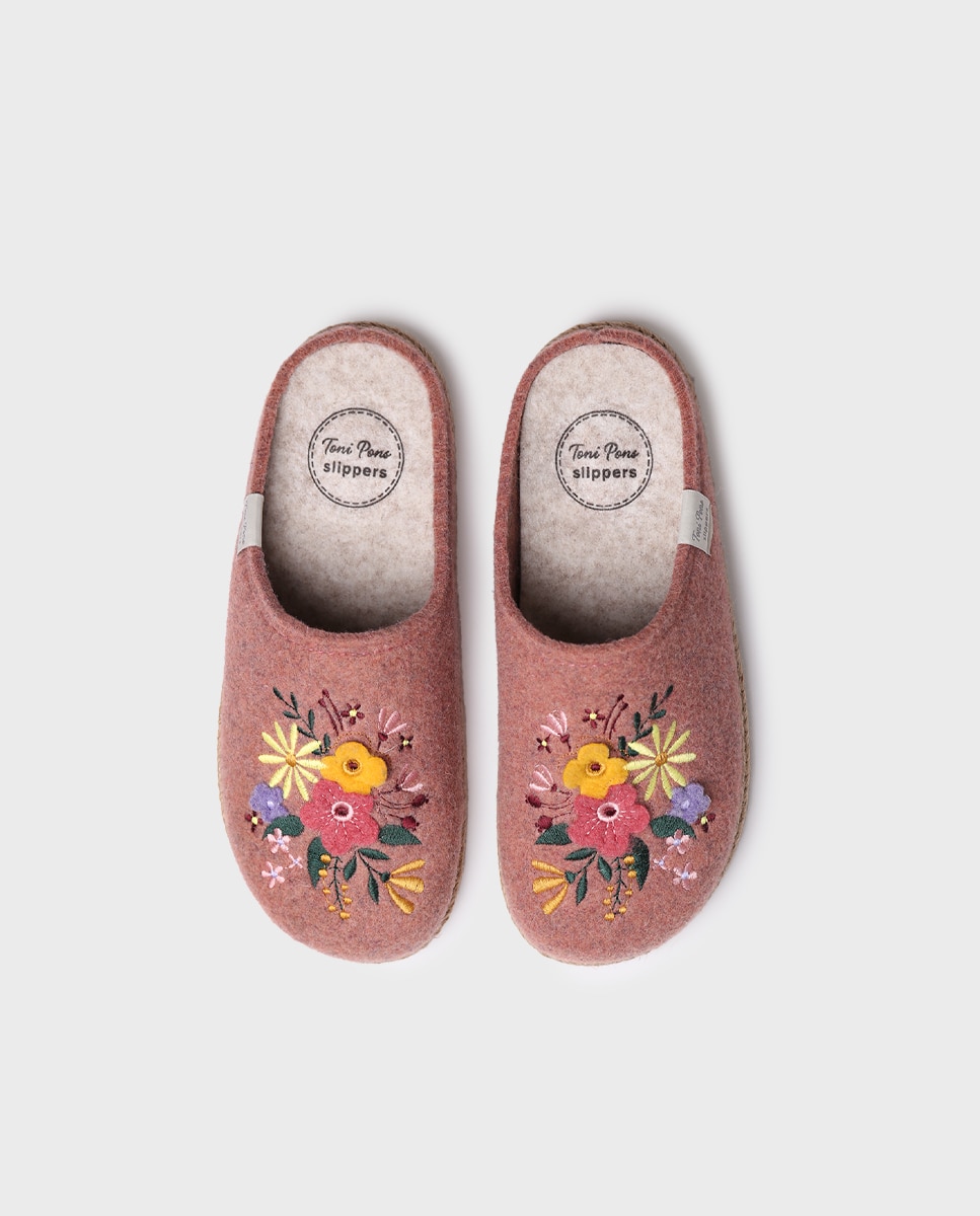Zapatillas de casa abiertas de mujer con bordado - Toni Pons - Multicolor Multicolor-3