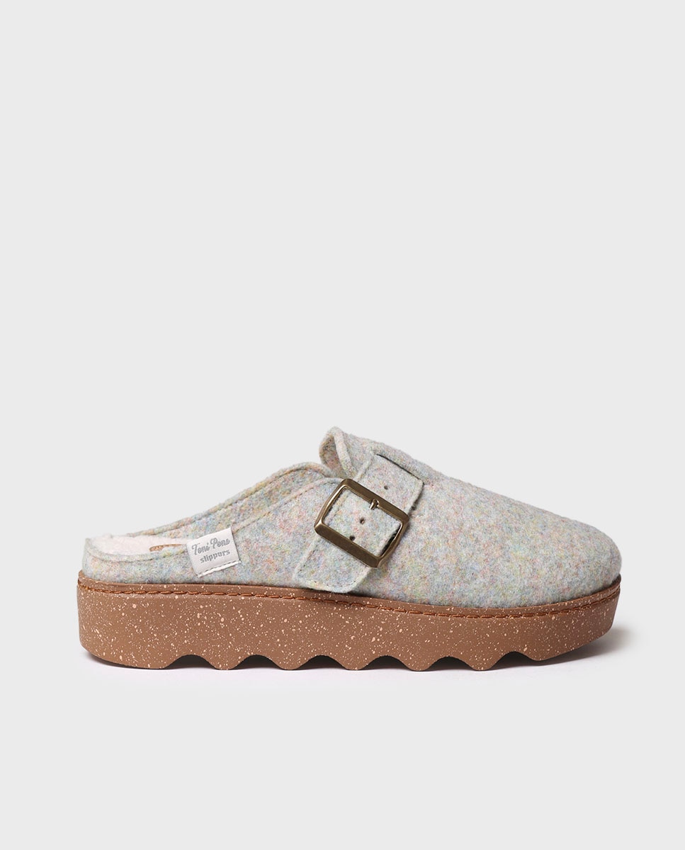 Zapatillas de casa cerradas de mujer de fieltro reciclado - Toni Pons - Multicolor Multicolor-1