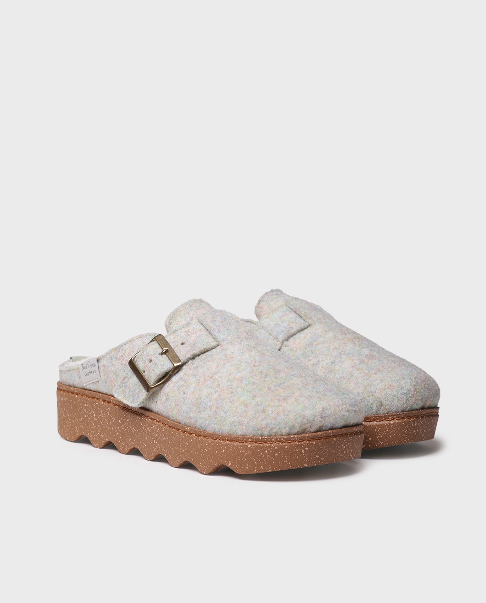 Zapatillas de casa cerradas de mujer de fieltro reciclado - Toni Pons - Multicolor Multicolor-2