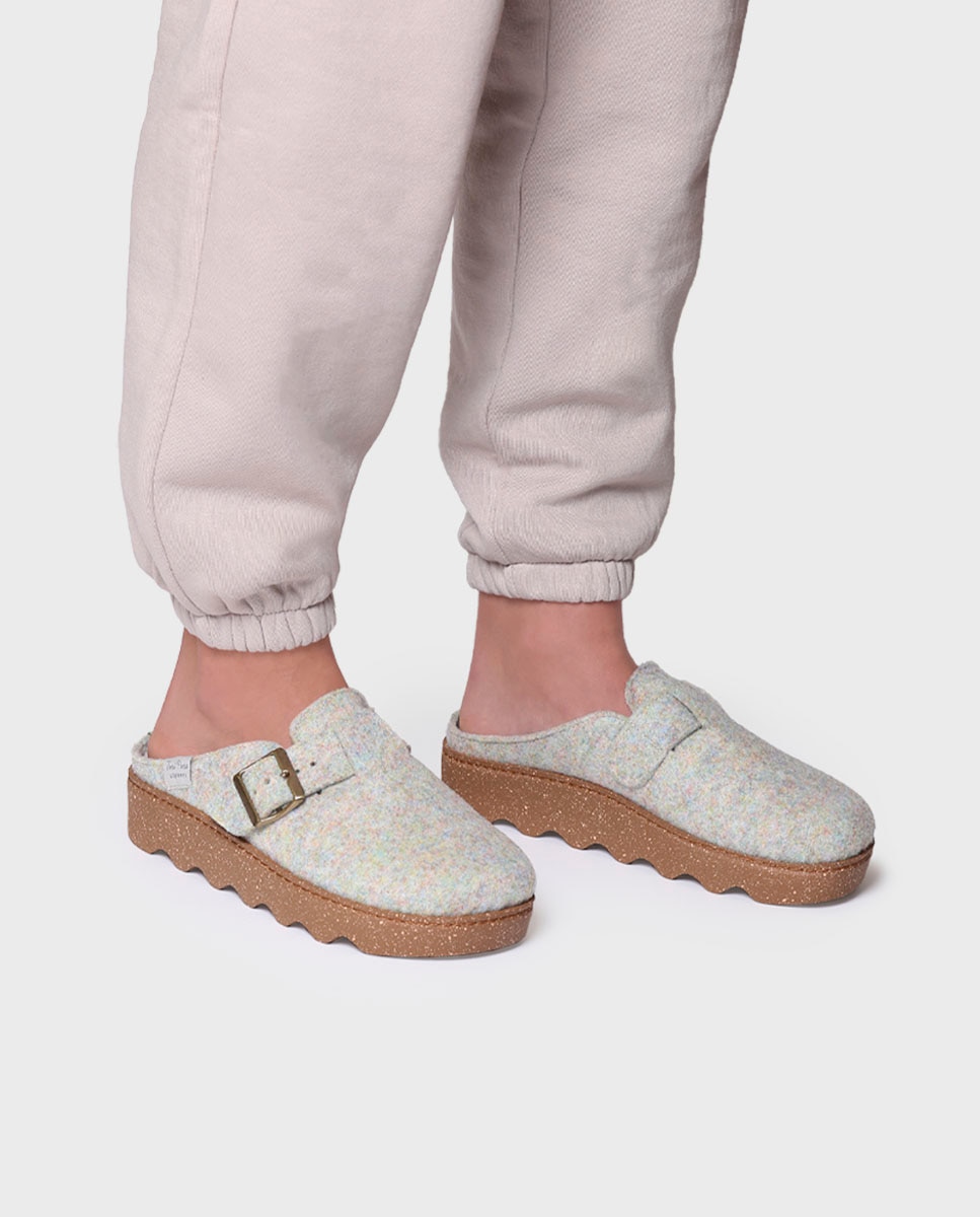 Zapatillas de casa cerradas de mujer de fieltro reciclado - Toni Pons - Multicolor Multicolor-4