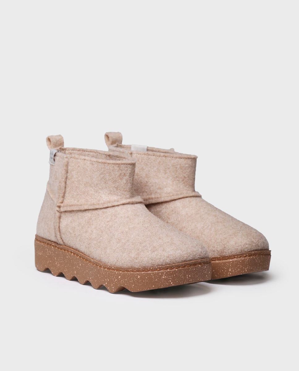 Zapatillas de casa cerradas de mujer de fieltro reciclado - Toni Pons - Beige Beige-4