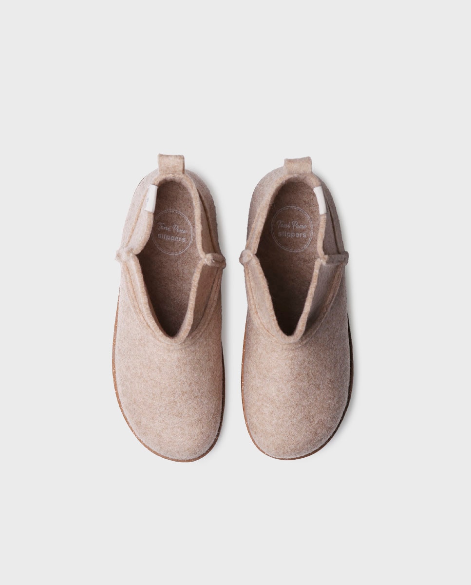 Zapatillas de casa cerradas de mujer de fieltro reciclado - Toni Pons - Beige Beige-3