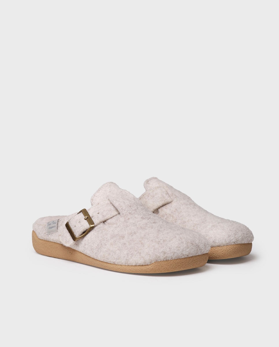 Zapatillas de casa cerradas de mujer de fieltro Crudo Toni Pons Crudo-2