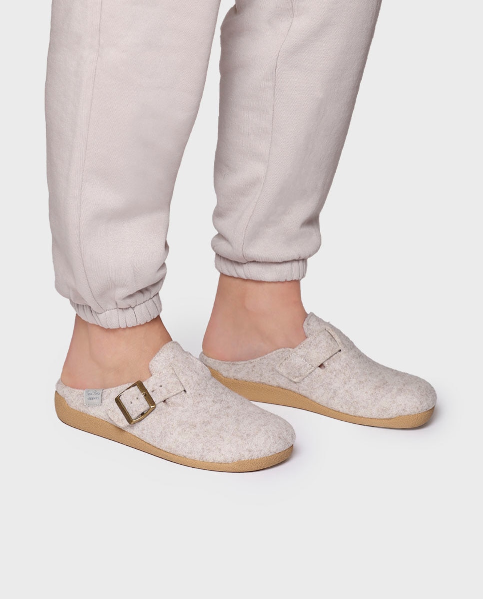 Zapatillas de casa cerradas de mujer de fieltro Crudo Toni Pons Crudo-4