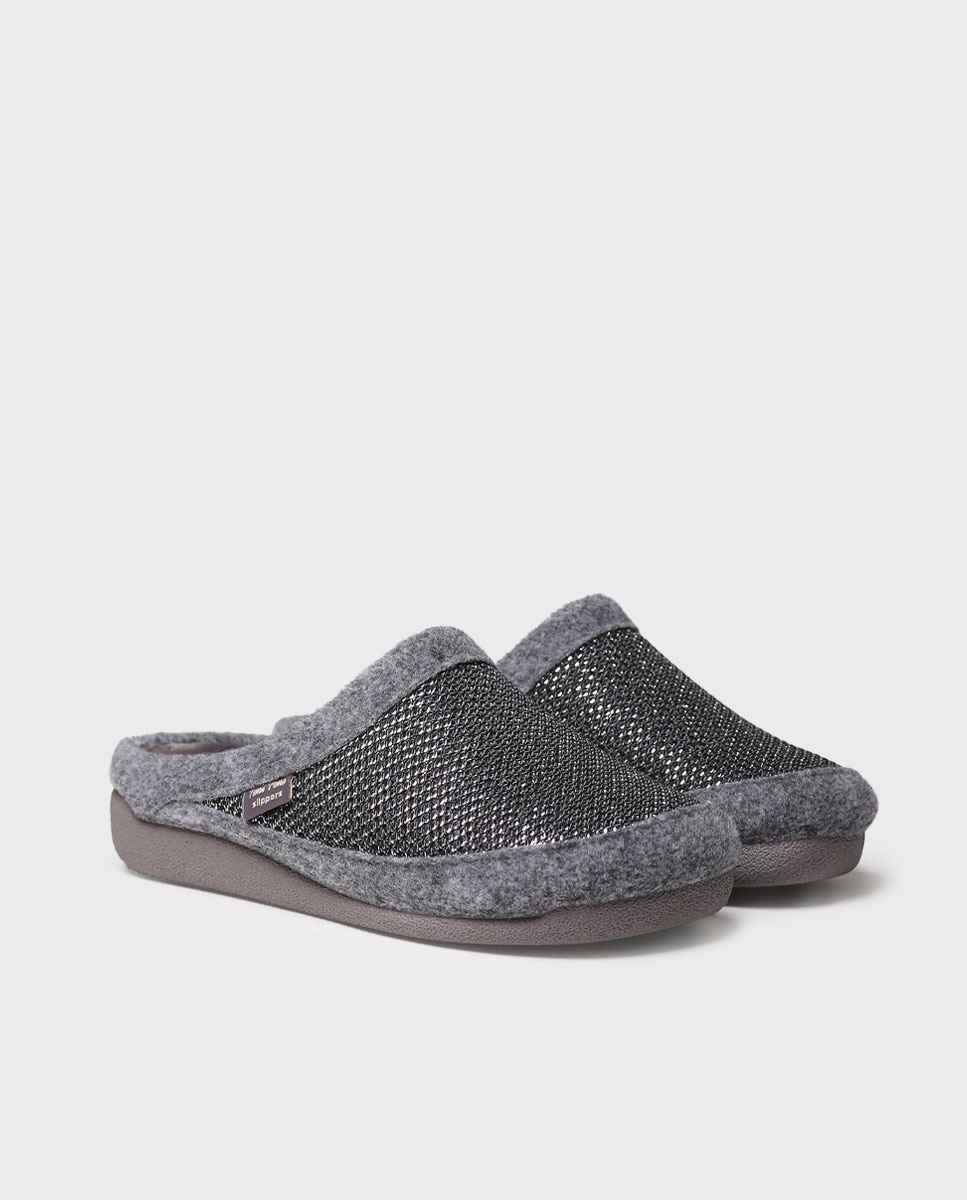 Zapatillas de casa cerradas de mujer de fieltro - Toni Pons - Negro Negro-2