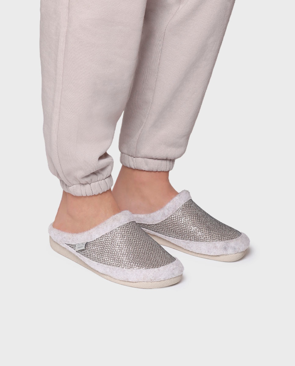 Zapatillas de casa cerradas de mujer de fieltro - Toni Pons - Oro Oro-4