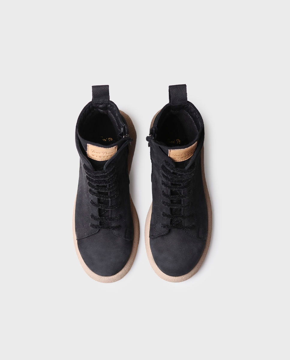 Botines de mujer de piel con cordones - Toni Pons - Negro Negro-3