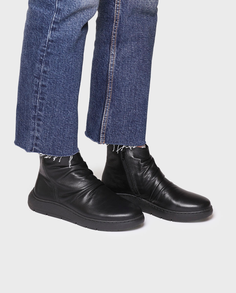 Botines de mujer de piel con cremallera - Toni Pons - Negro Negro-4