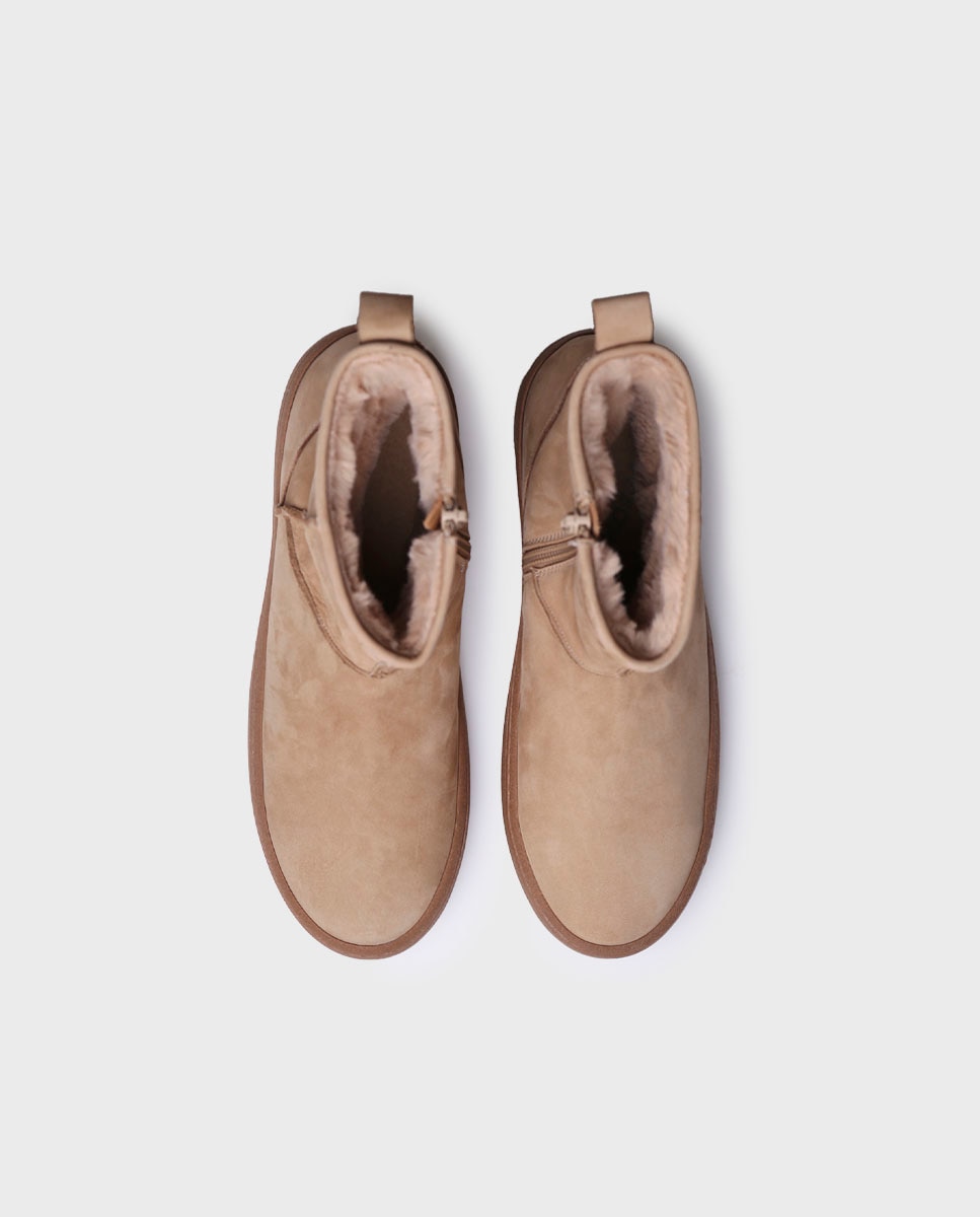 Botines de mujer de piel con cremallera - Toni Pons - Beige Beige-3