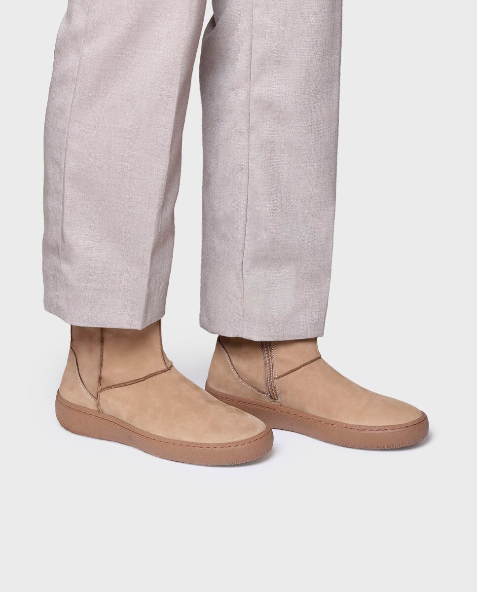 Botines de mujer de piel con cremallera - Toni Pons - Beige Beige-4