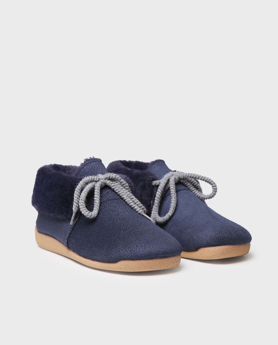 Zapatillas de casa cerradas de mujer tipo botín - Toni Pons - Azul marino Azul marino-2