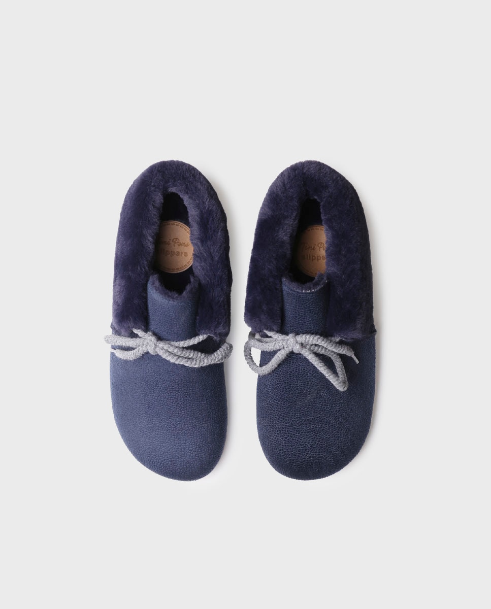 Zapatillas de casa cerradas de mujer tipo botín - Toni Pons - Azul marino Azul marino-3