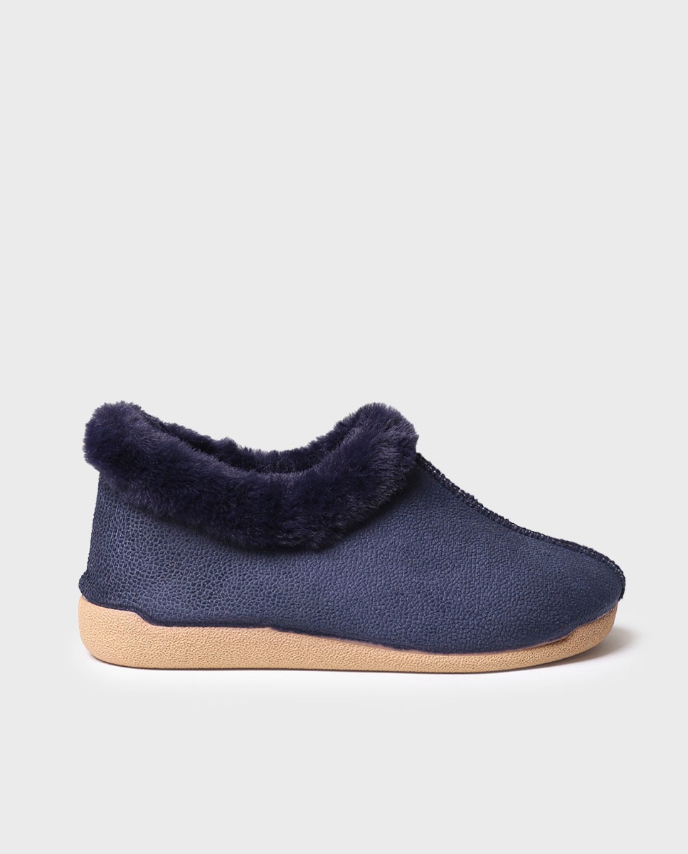 Imagen 0 de Zapatillas de casa cerradas de mujer tipo botín Azul marino