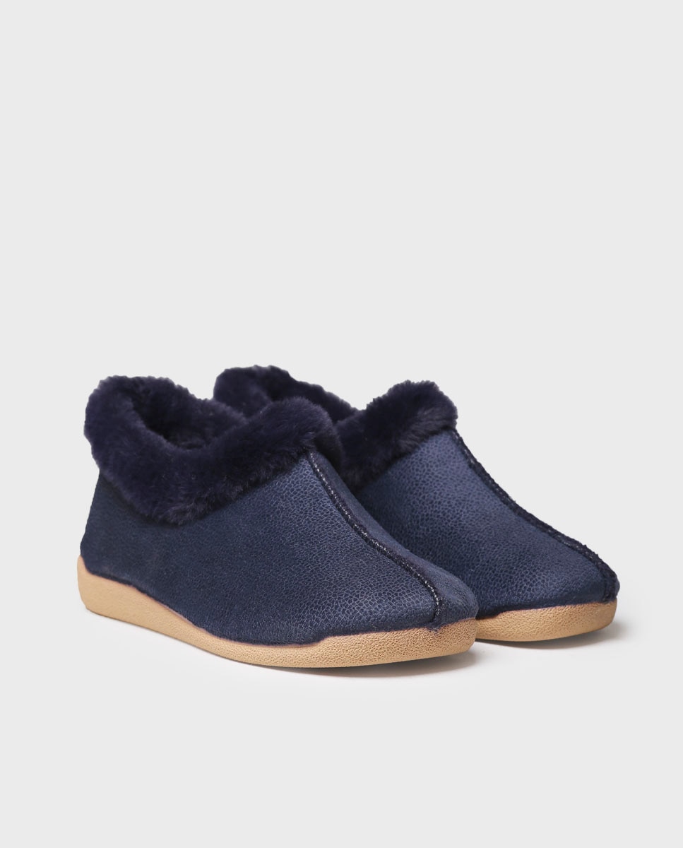Zapatillas de casa cerradas de mujer tipo botín - Toni Pons - Azul marino Azul marino-2