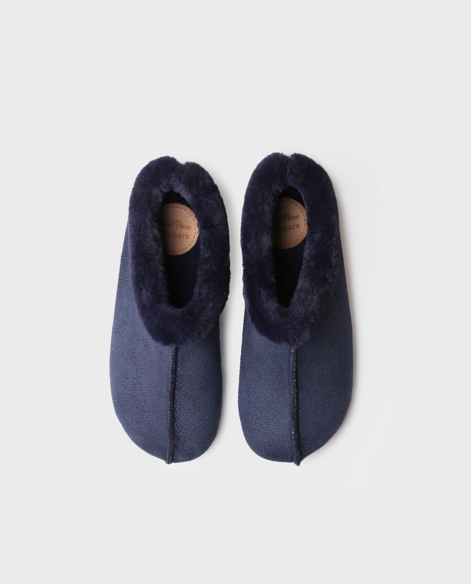 Zapatillas de casa cerradas de mujer tipo botín - Toni Pons - Azul marino Azul marino-3